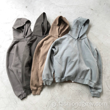 Terry Cotton Puff εκτύπωση υπερμεγέθη πλύσιμο οξέος Hoodie